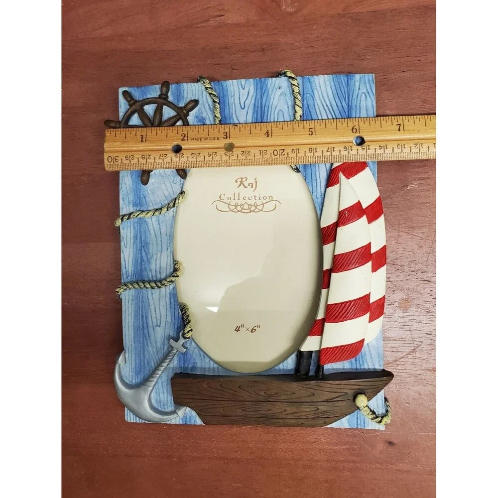 Anchors Away! Vintage Sailboat Photo Picture Frame 4x6